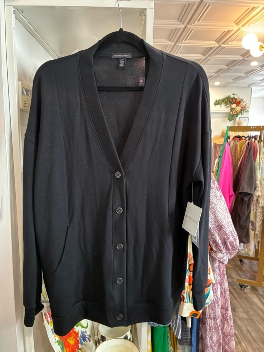 Beyond Yoga Black carefree cardigan black size S NWT